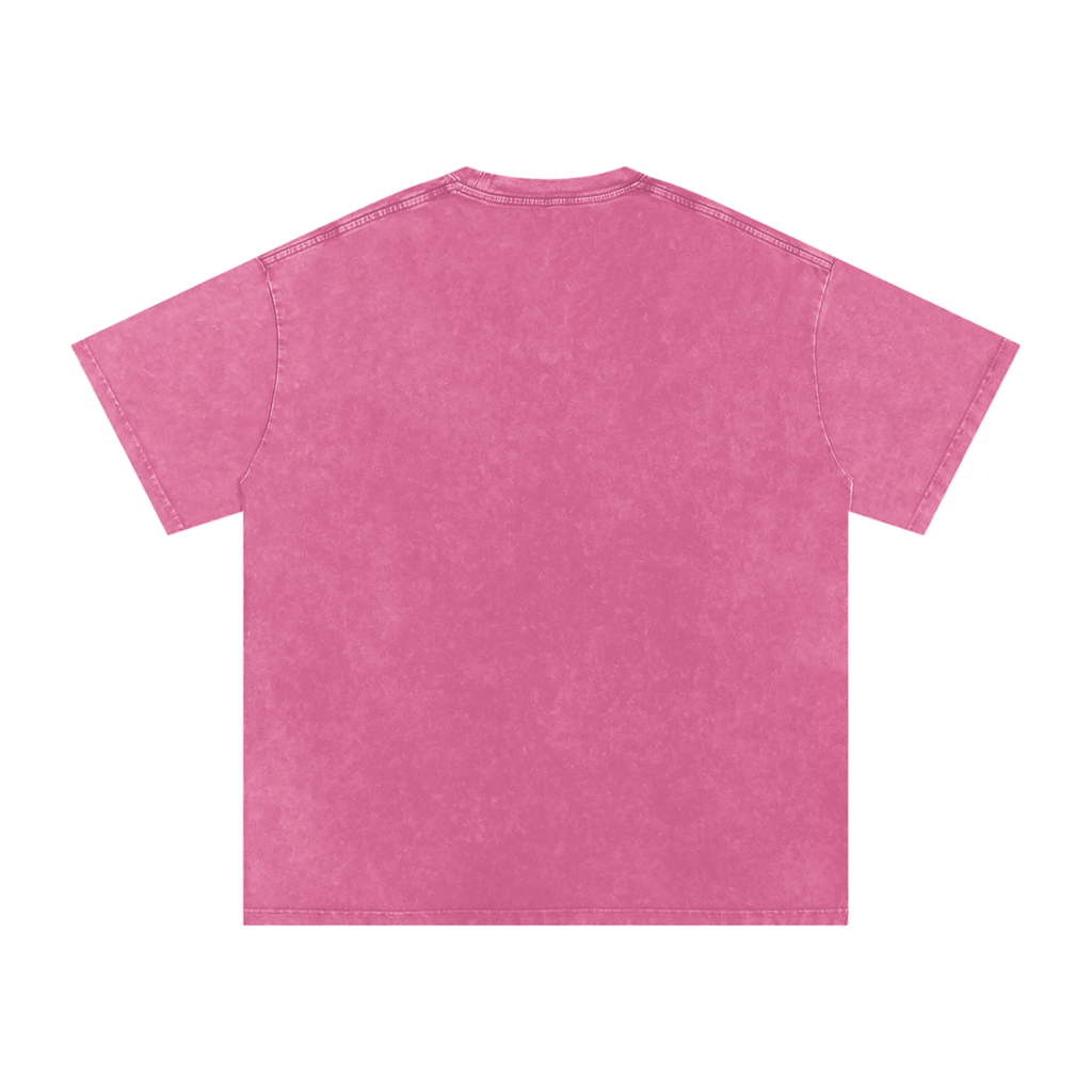 Pink Snow Washed Oversized Cotton T-Shirt