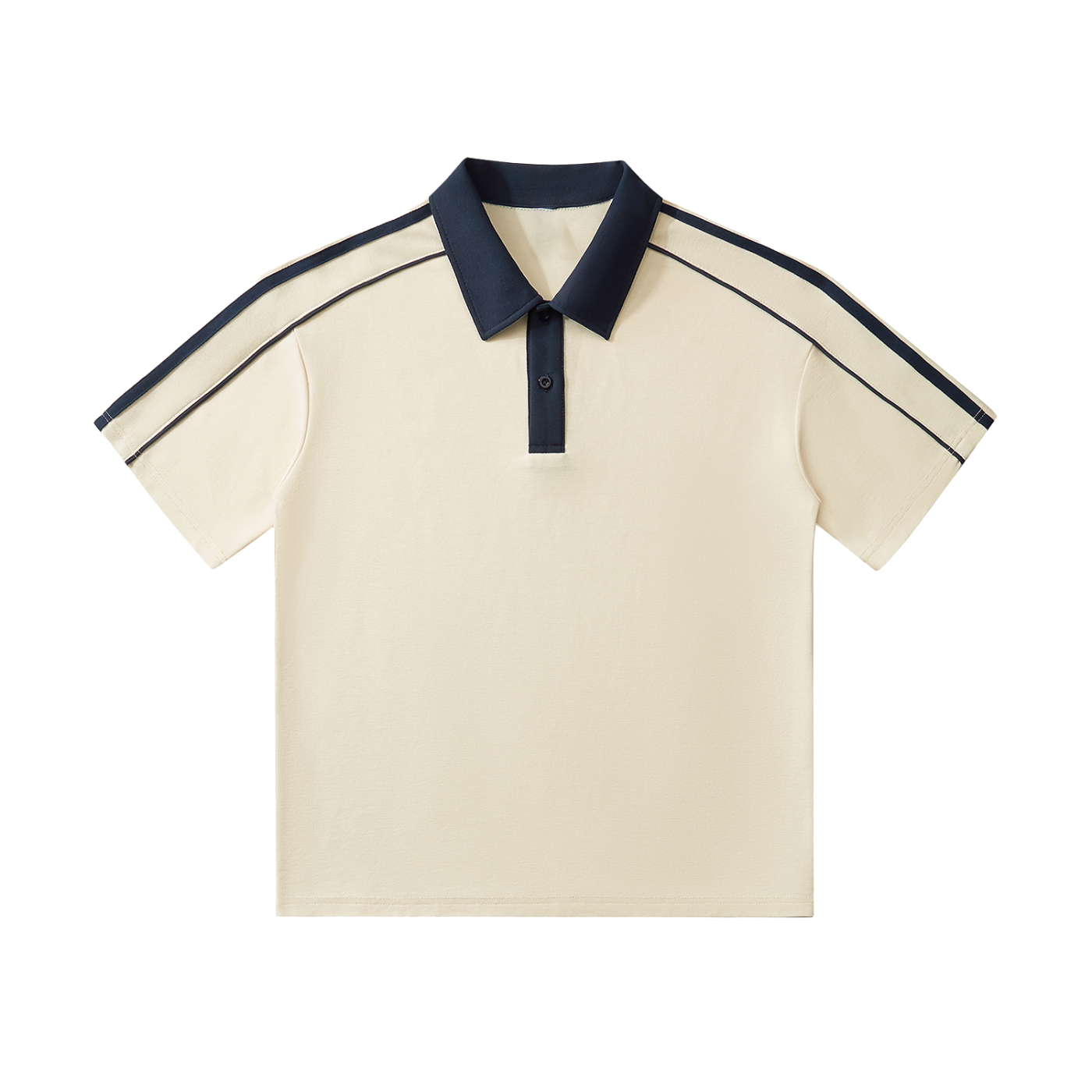 Apricot Contrast Collar Short-Sleeve Polo Shirt