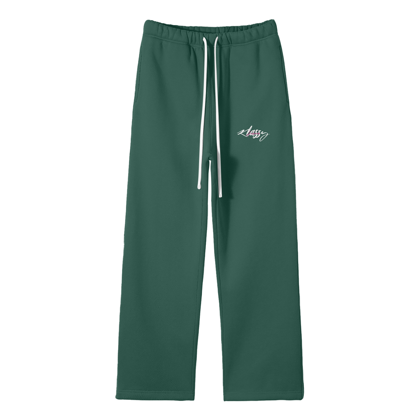 Streetwear Unisex Eden Green Fleece Straight Leg Pants