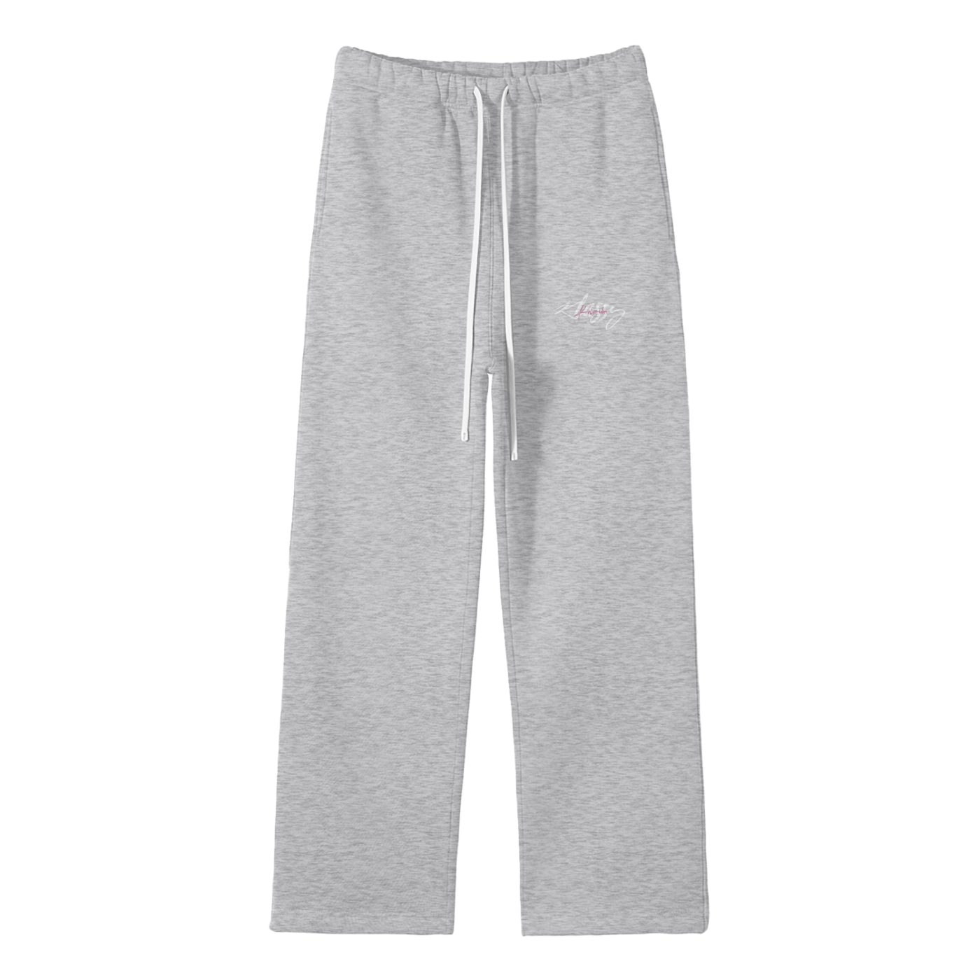 Streetwear Unisex Gray Fleece Straight Leg Pants