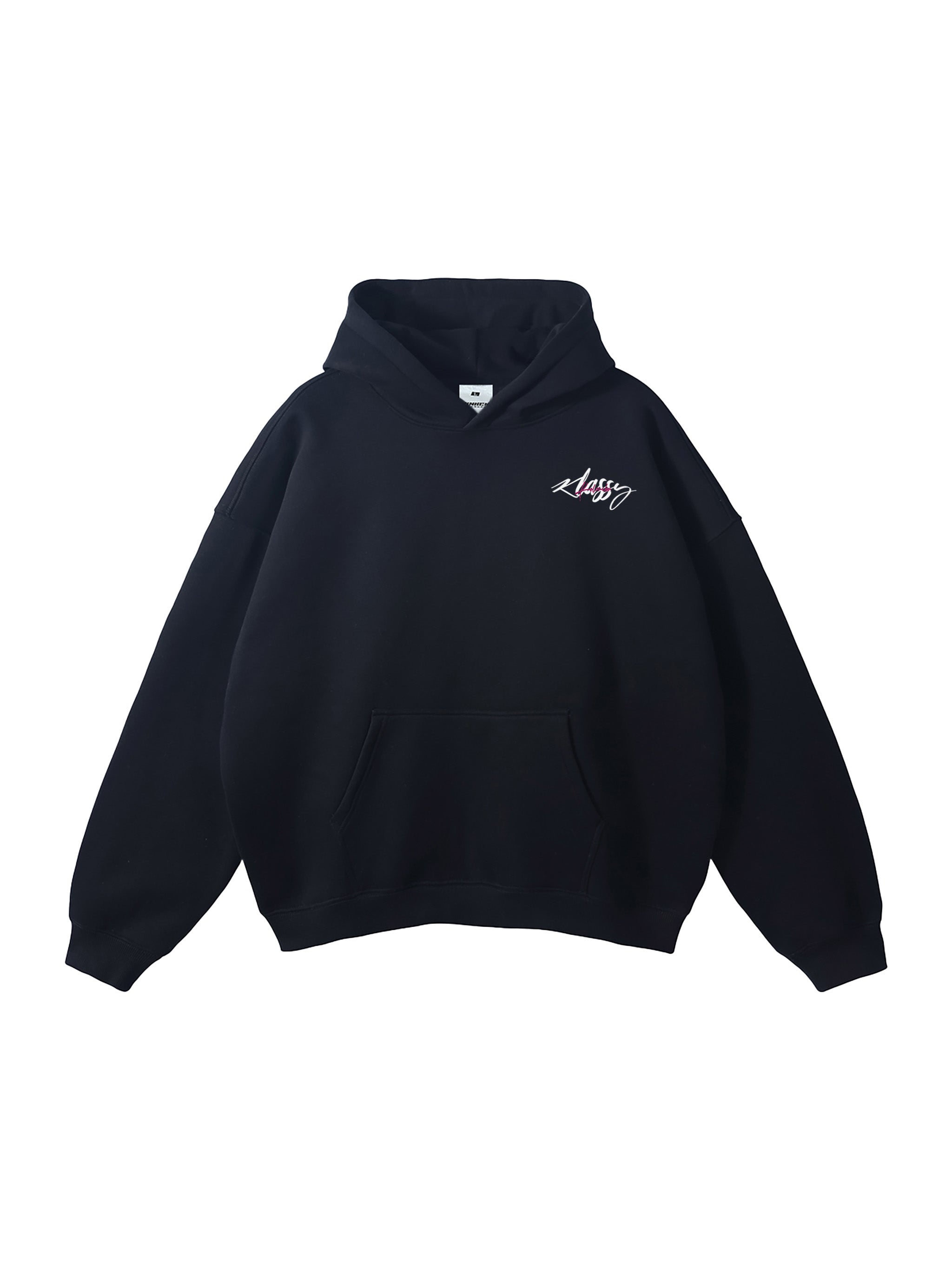 Black Oversize Fleeced Hoodie