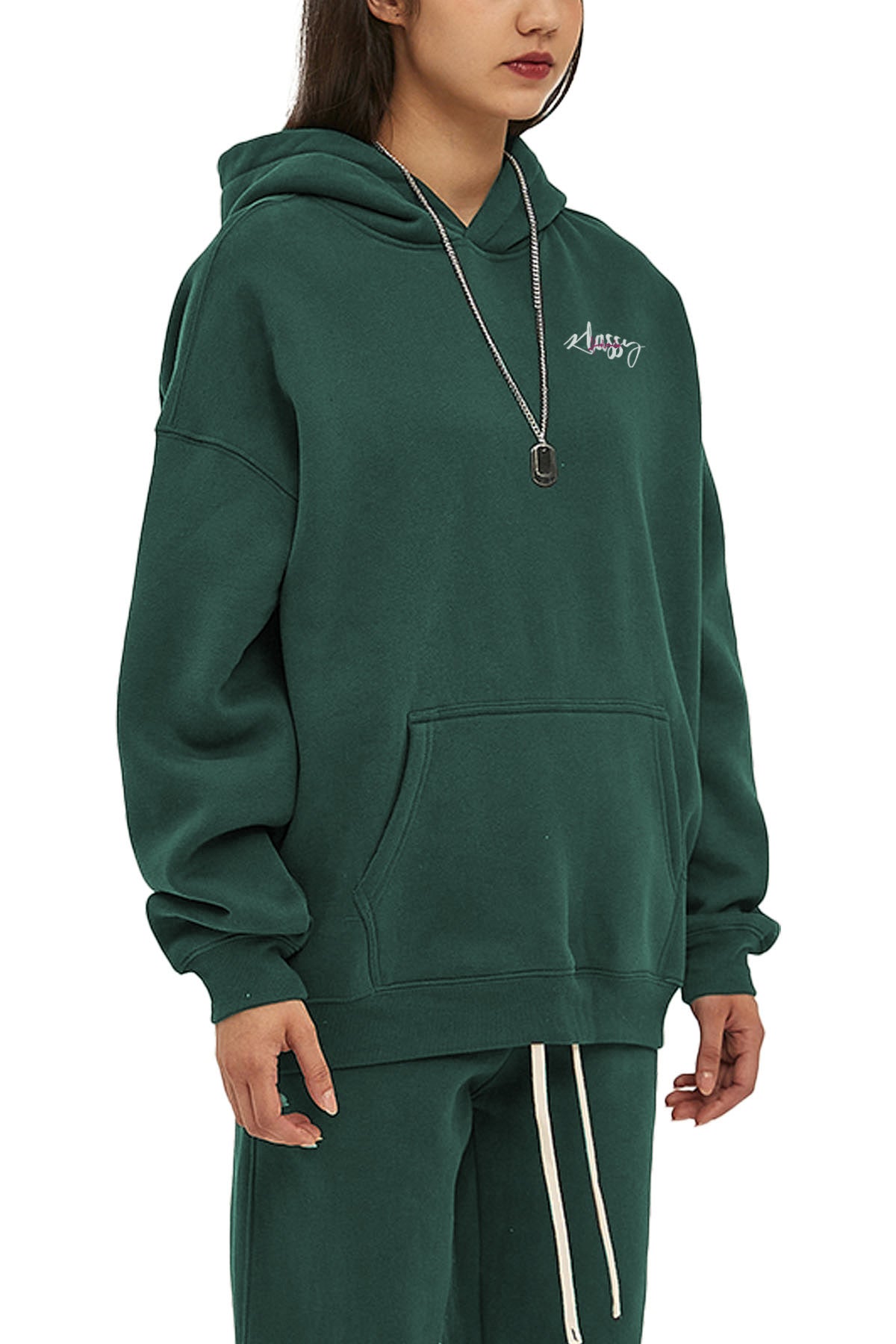 Eden Green Oversize Fleeced Hoodie