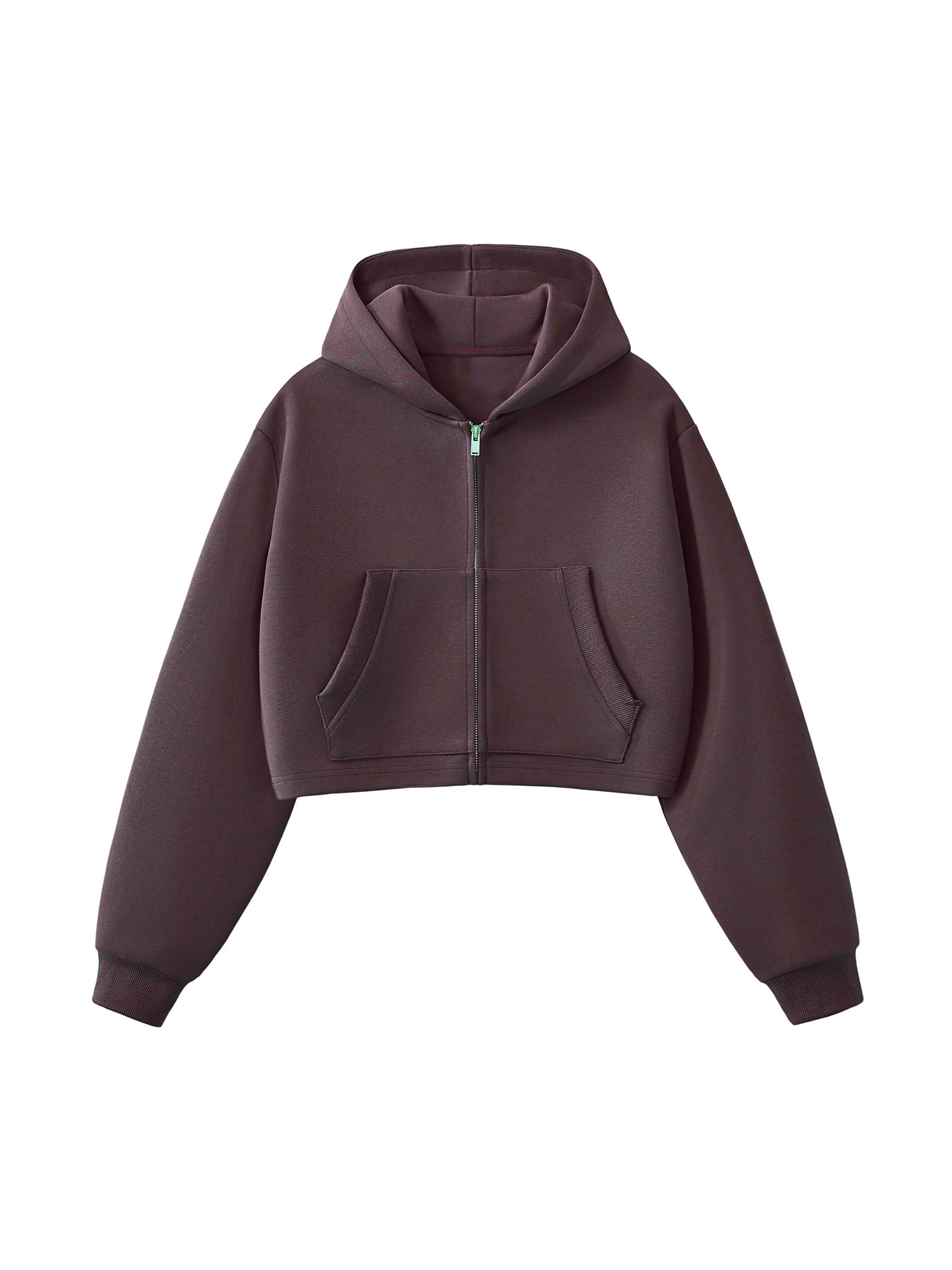 Essential Cropped Zip-Up Hoodie