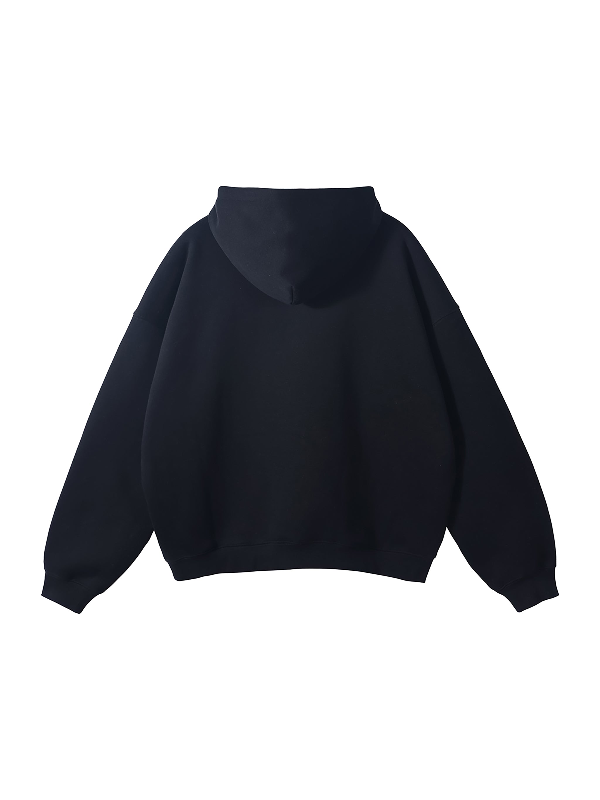 Black Oversize Fleeced Hoodie