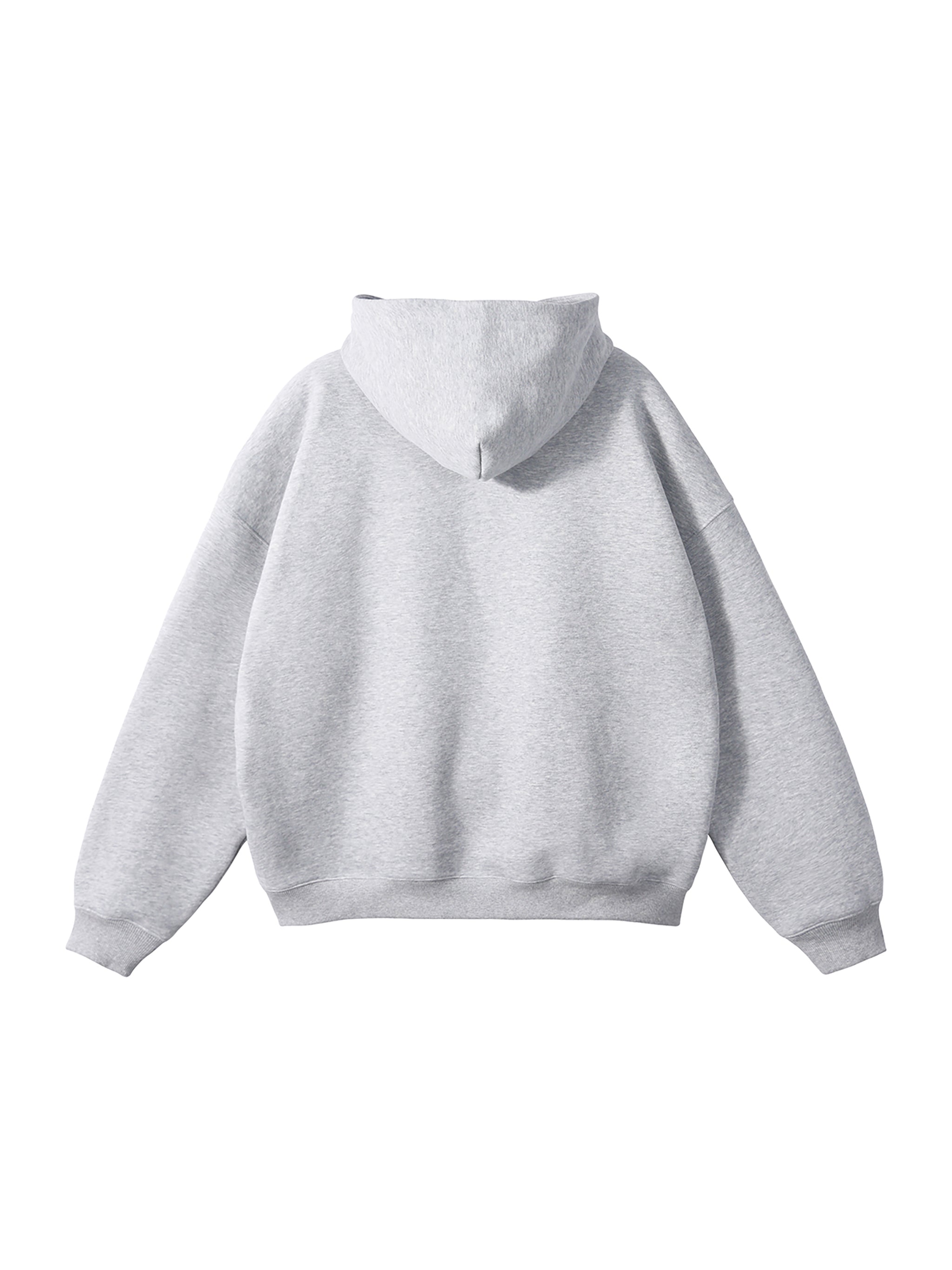 Flower Gray Oversize Fleeced Hoodie