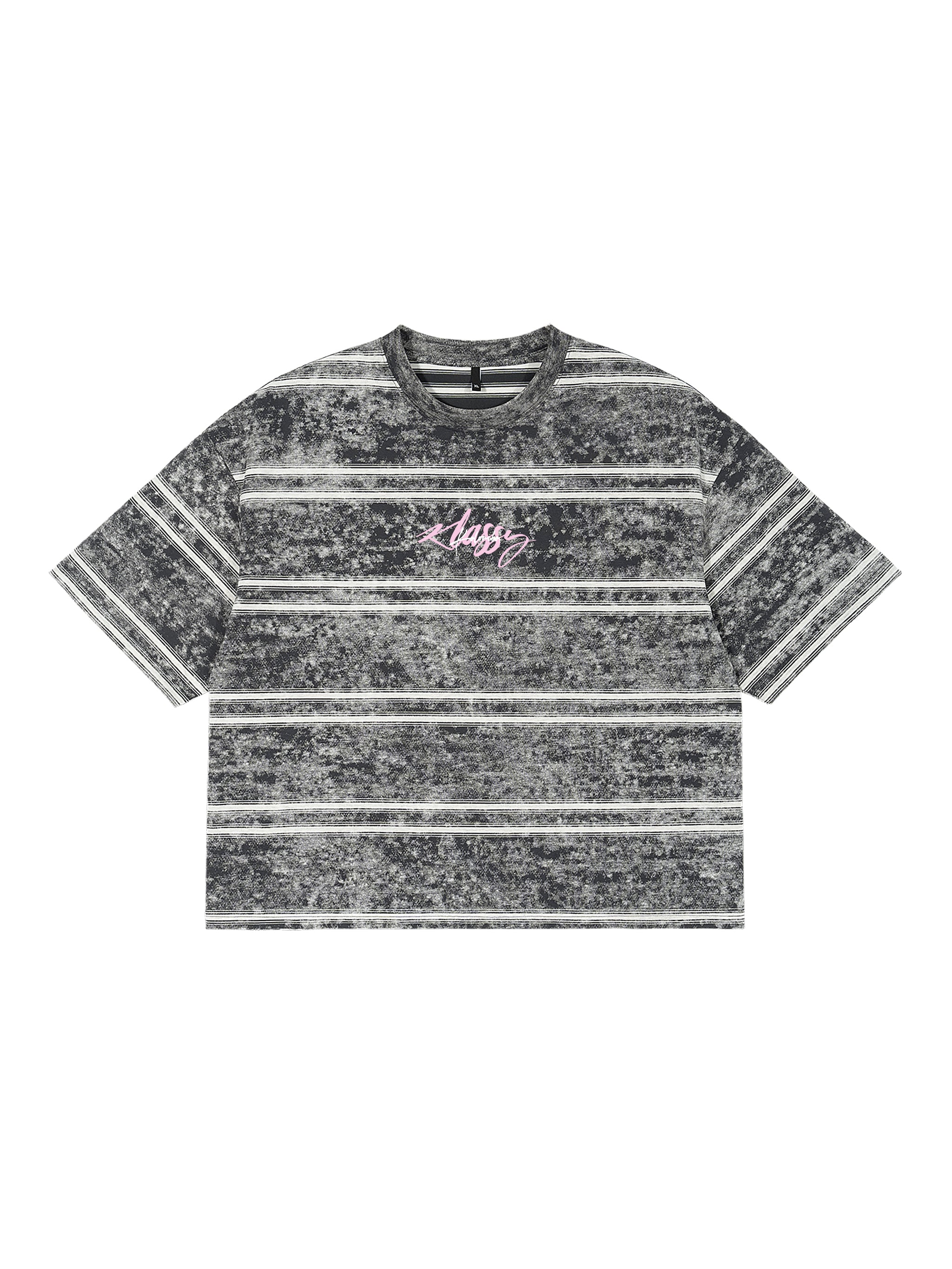 Snow Washed Striped Boxy T-Shirt