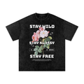 Camiseta extragrande con lavado ácido Stay Wild