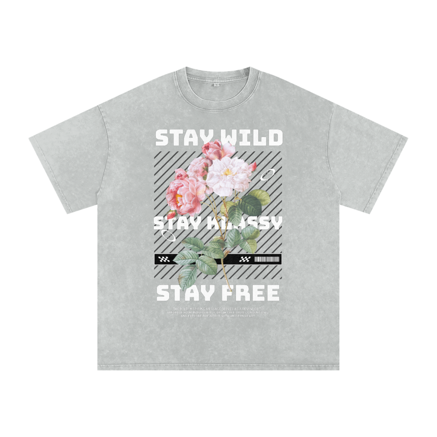 Stay Wild Acid Wash Oversize T-Shirt
