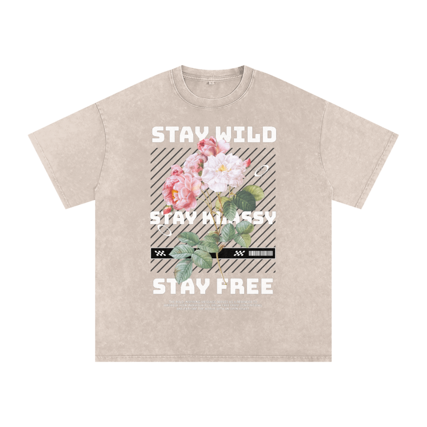 Stay Wild Acid Wash Oversize T-Shirt