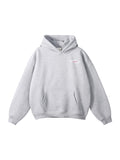 Flower Gray Oversize Fleeced Hoodie