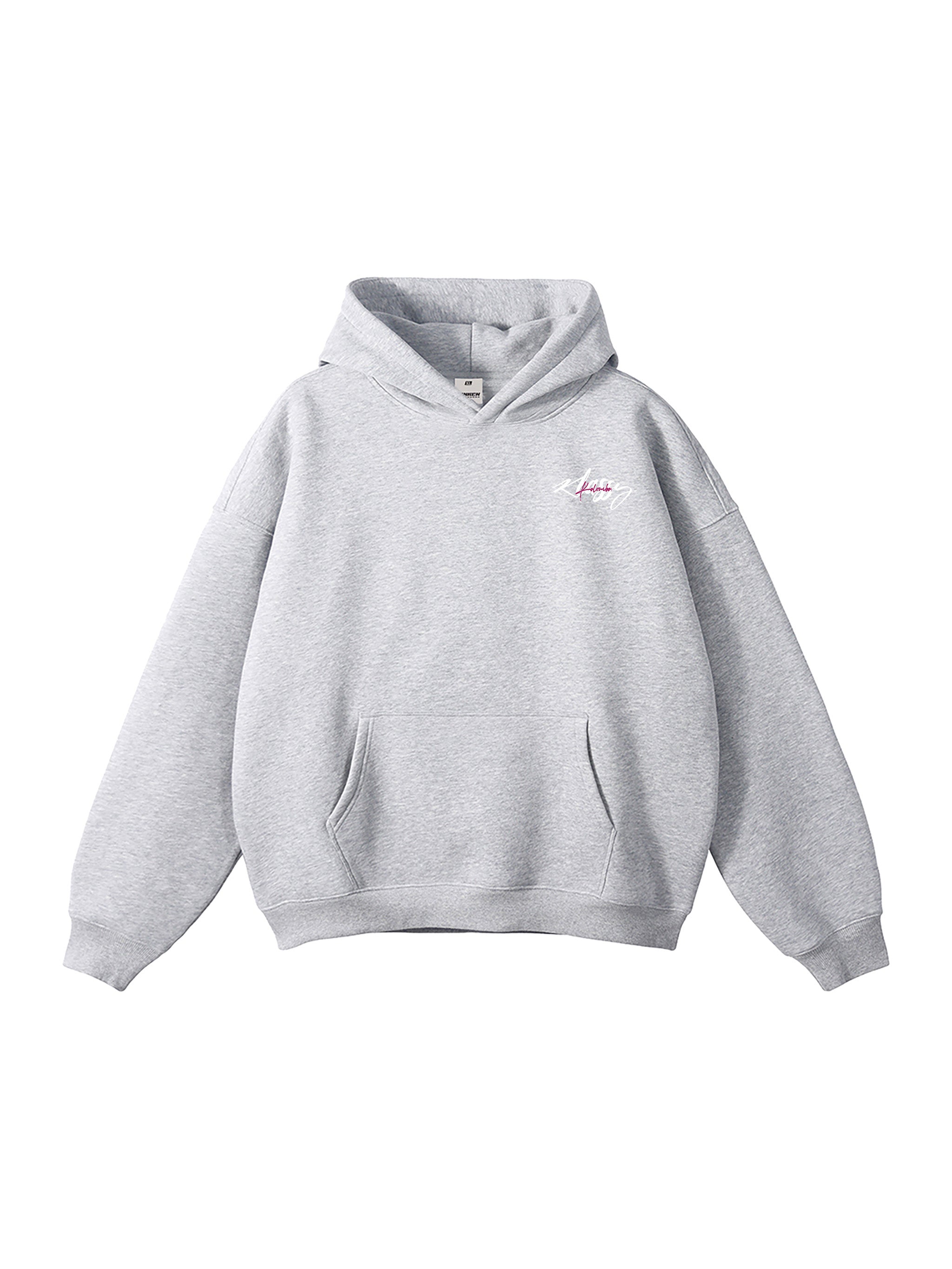 Flower Gray Oversize Fleeced Hoodie