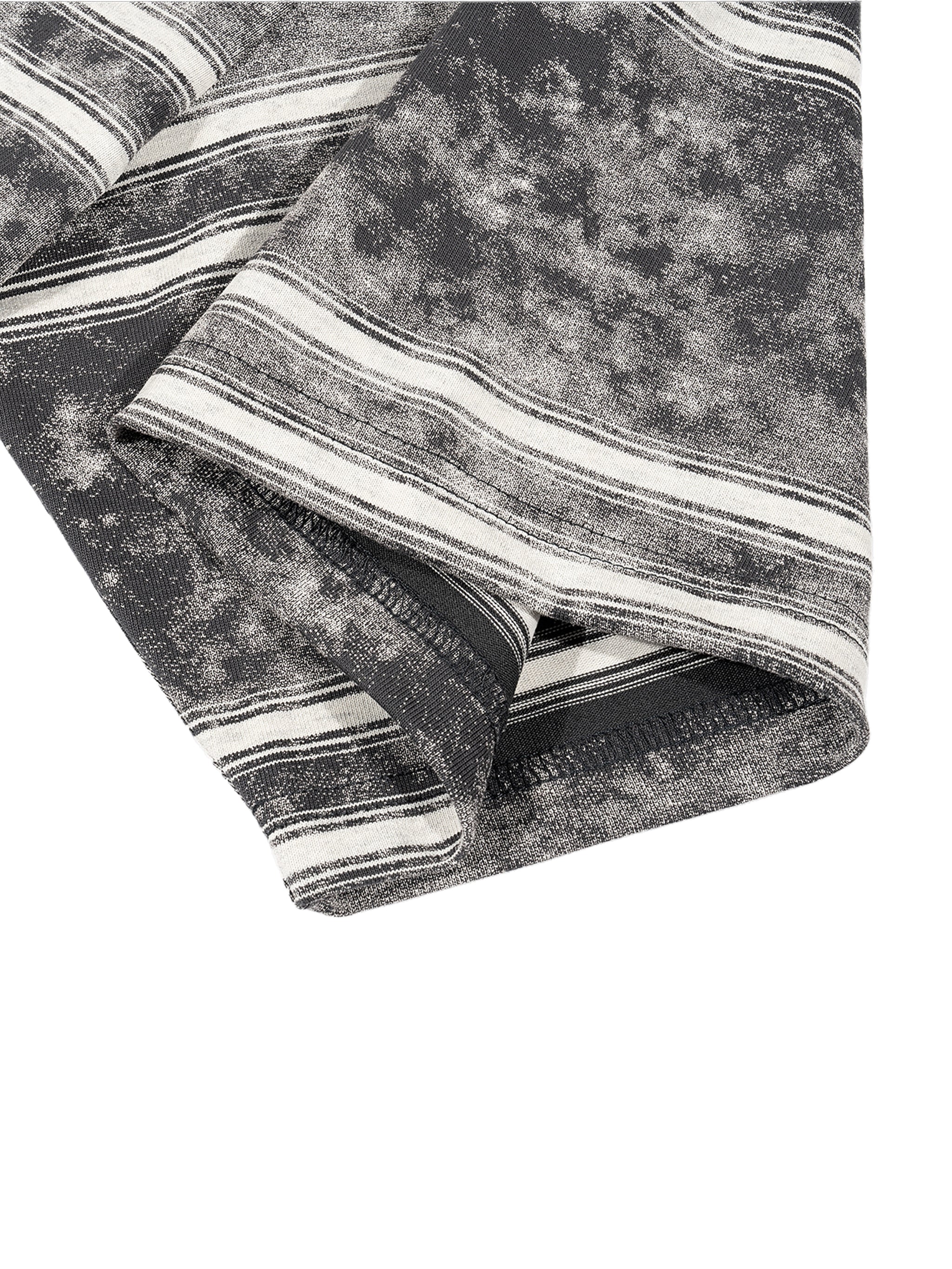 Camiseta cuadrada de rayas lavadas con nieve