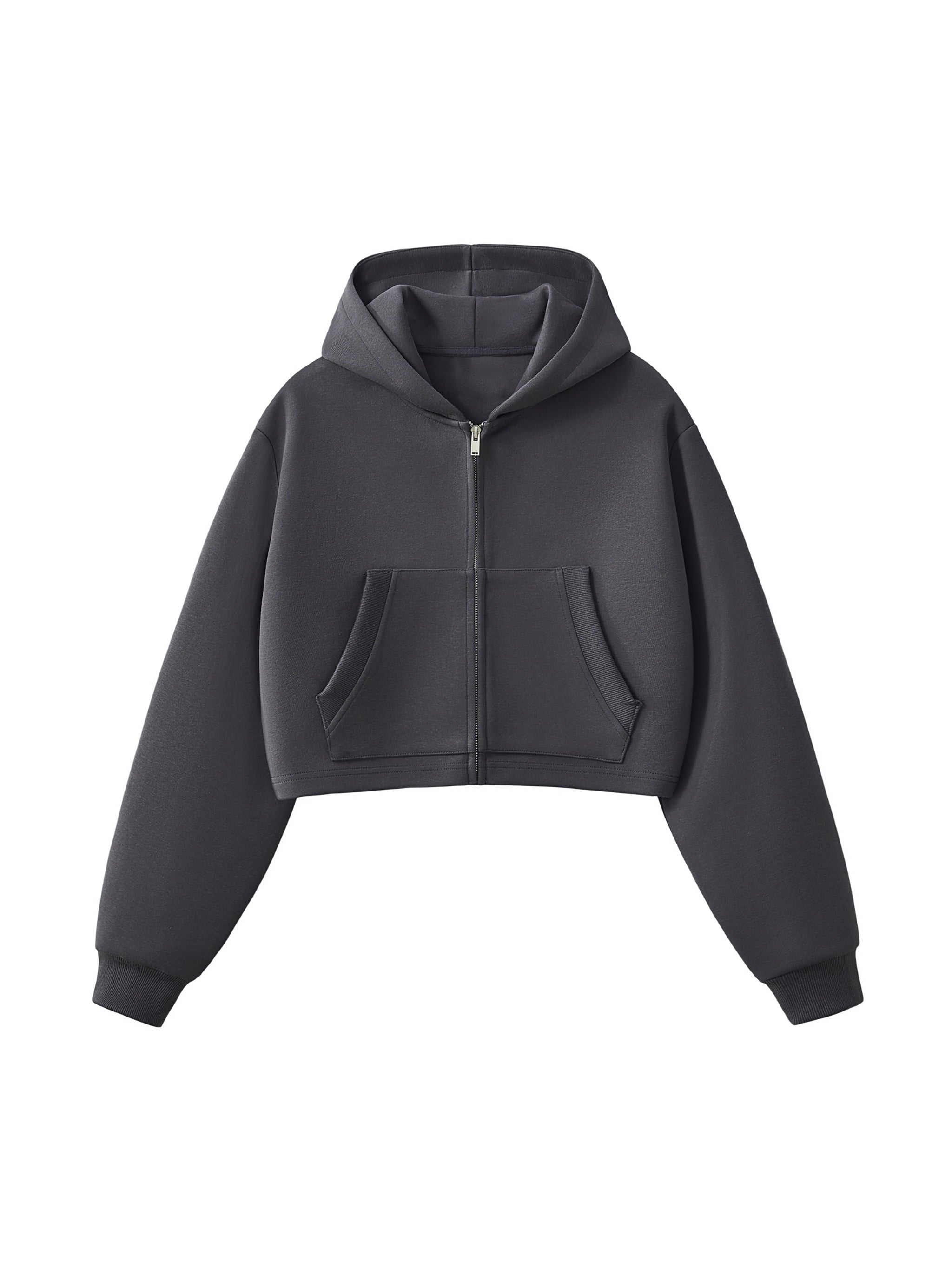 Essential Cropped Zip-Up Hoodie – Klassy Kolombo