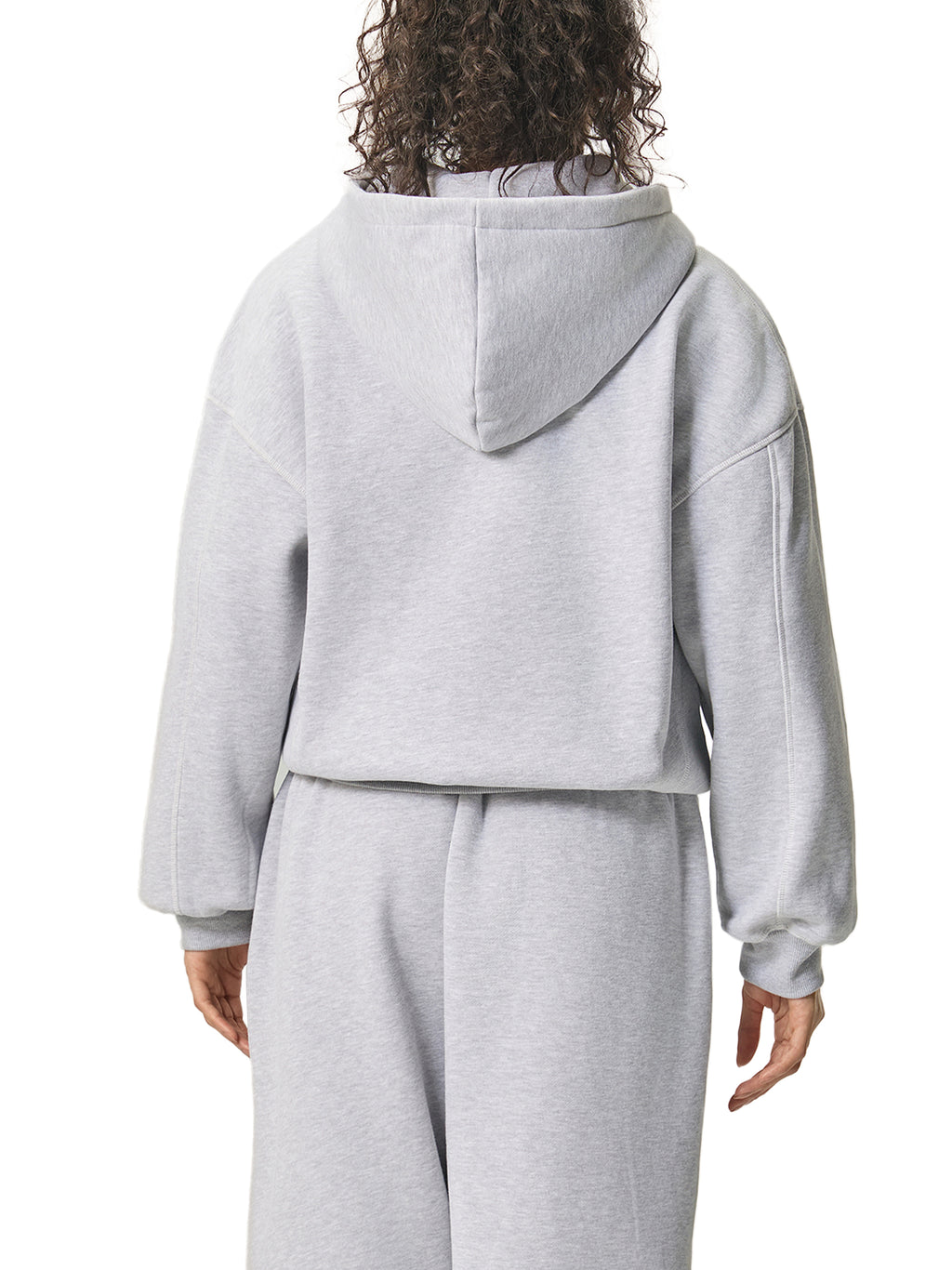 Contrast Stitched Boxy Fleece Hoodie