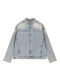 Vintage Wash Zip Denim Jacket