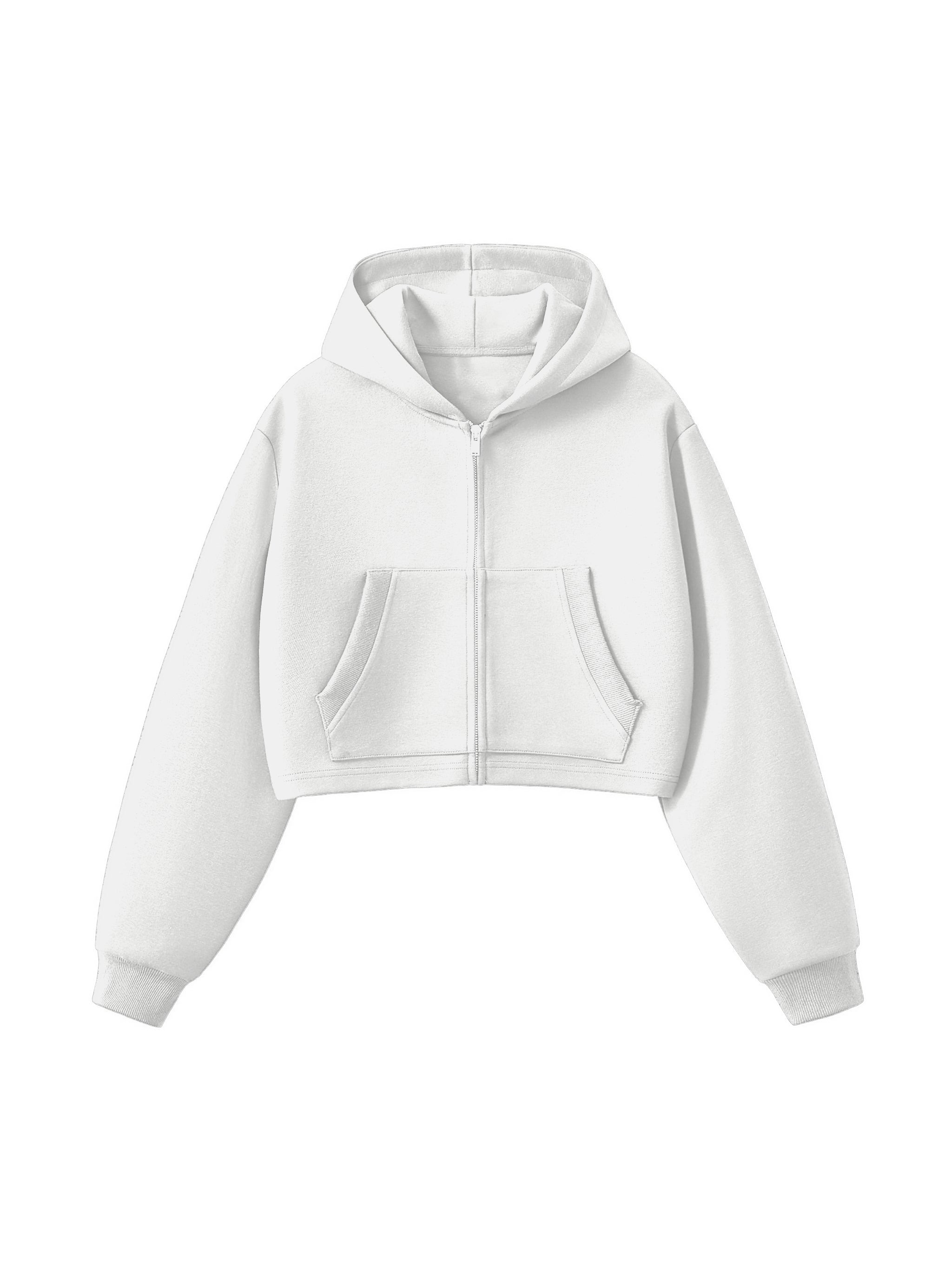 Essential Cropped Zip-Up Hoodie