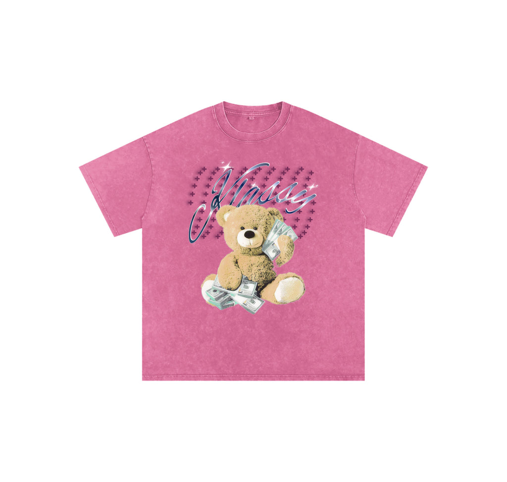 Pink Snow Washed Oversized Cotton T-Shirt