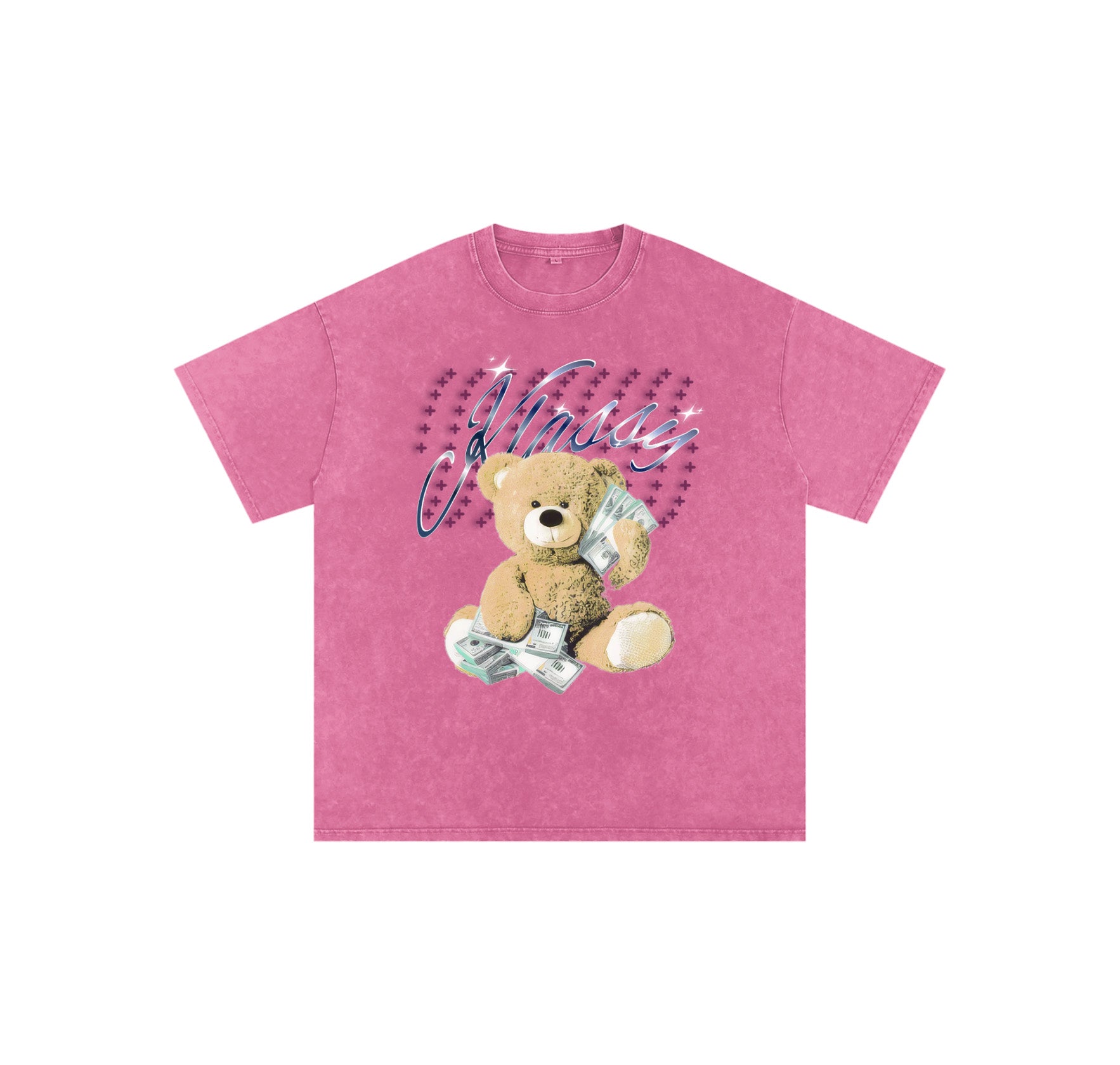 Pink Snow Washed Oversized Cotton T-Shirt